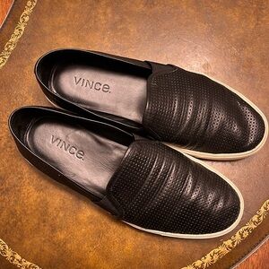 VINCE Women’s Black Slip Ons Size 7.5 Perforated